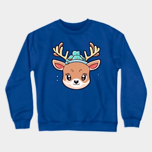 Blue Hat Deer Crewneck Sweatshirt